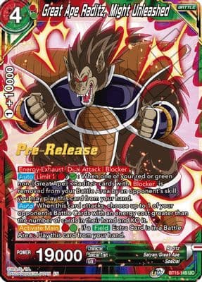 Great Ape Raditz, Might Unleashed