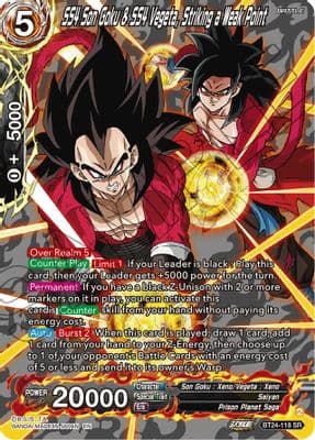 SS4 Son Goku & SS4 Vegeta, Striking a Weak Point (Collector Booster Silver)
